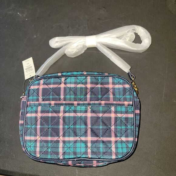 New Talbots Plaid Quilted Crossbody Purse - Picture 4 of 12